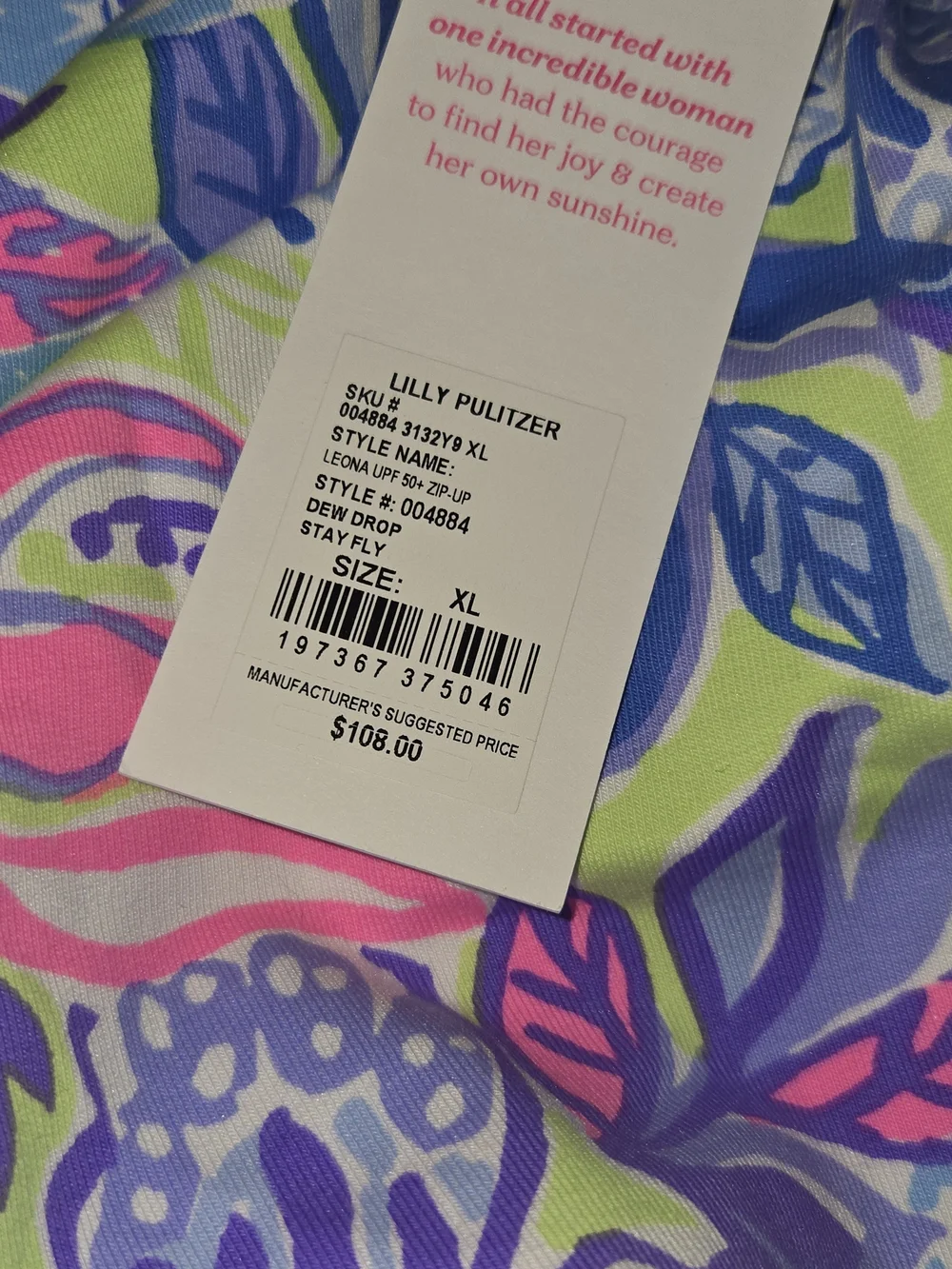 Lilly Pulitzer Leona Zip Up UPF50+